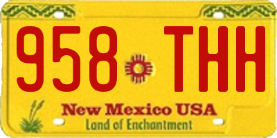 NM license plate 958THH