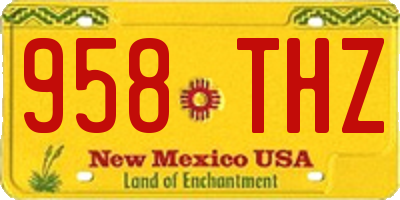 NM license plate 958THZ