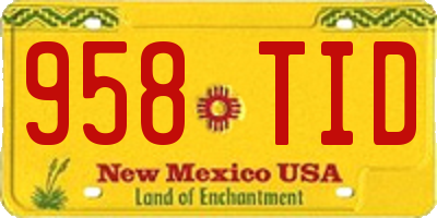 NM license plate 958TID