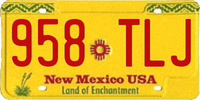 NM license plate 958TLJ