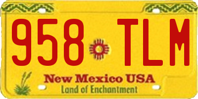 NM license plate 958TLM