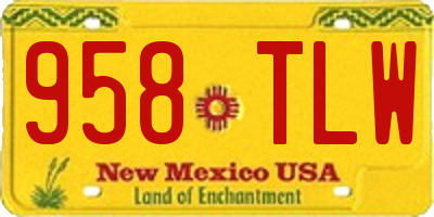 NM license plate 958TLW