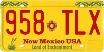 NM license plate 958TLX