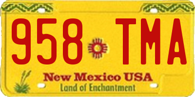 NM license plate 958TMA