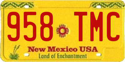 NM license plate 958TMC