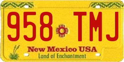 NM license plate 958TMJ