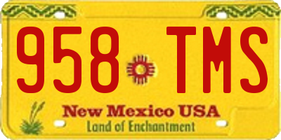 NM license plate 958TMS