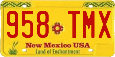 NM license plate 958TMX