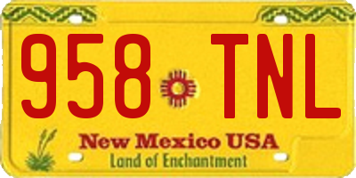 NM license plate 958TNL