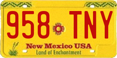NM license plate 958TNY
