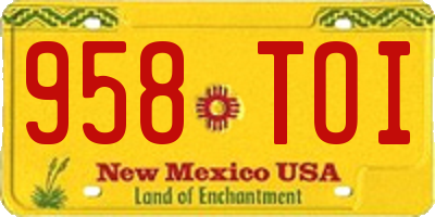 NM license plate 958TOI