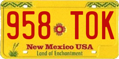 NM license plate 958TOK