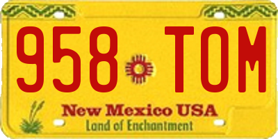 NM license plate 958TOM