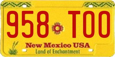 NM license plate 958TOO