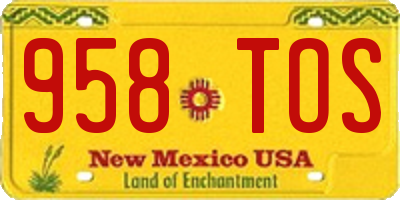 NM license plate 958TOS