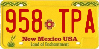 NM license plate 958TPA