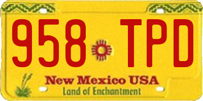 NM license plate 958TPD