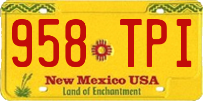 NM license plate 958TPI