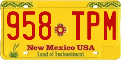 NM license plate 958TPM