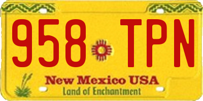 NM license plate 958TPN