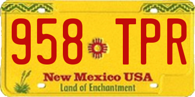 NM license plate 958TPR