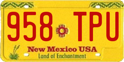 NM license plate 958TPU