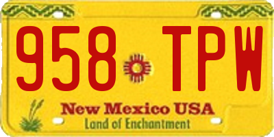 NM license plate 958TPW