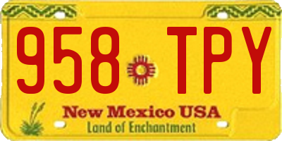 NM license plate 958TPY