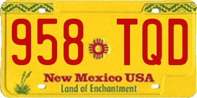 NM license plate 958TQD