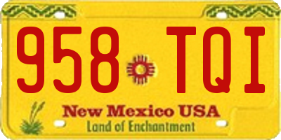 NM license plate 958TQI