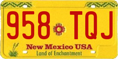NM license plate 958TQJ