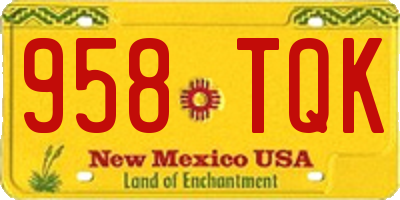 NM license plate 958TQK