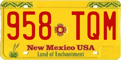 NM license plate 958TQM