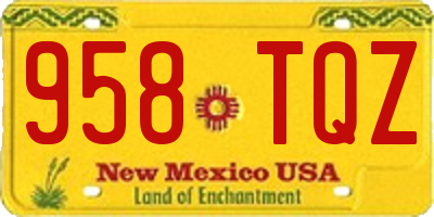 NM license plate 958TQZ