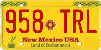 NM license plate 958TRL