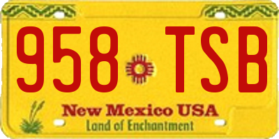 NM license plate 958TSB