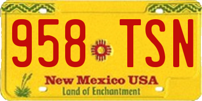 NM license plate 958TSN