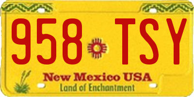 NM license plate 958TSY