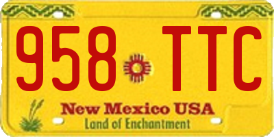 NM license plate 958TTC