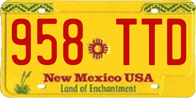 NM license plate 958TTD