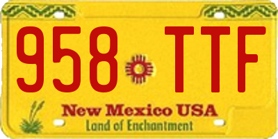 NM license plate 958TTF