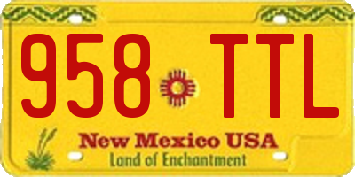 NM license plate 958TTL