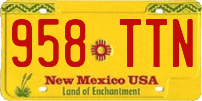 NM license plate 958TTN