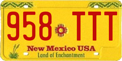 NM license plate 958TTT