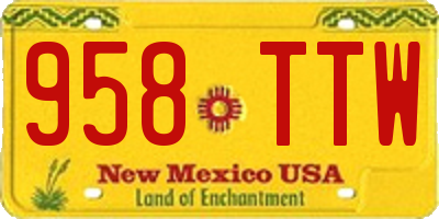 NM license plate 958TTW