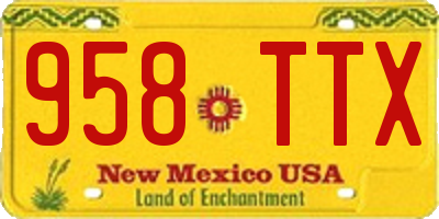 NM license plate 958TTX
