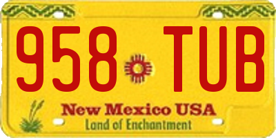 NM license plate 958TUB