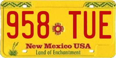 NM license plate 958TUE
