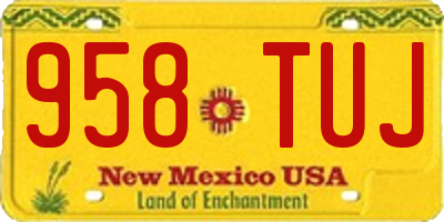 NM license plate 958TUJ