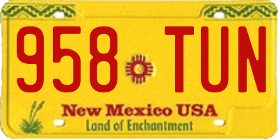 NM license plate 958TUN